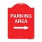 Signmission Designer Series Parking Area W/ Right Arrow, Red & White Aluminum Sign, 18" x 24", RW-1824-23465 A-DES-RW-1824-23465 - alternate 1